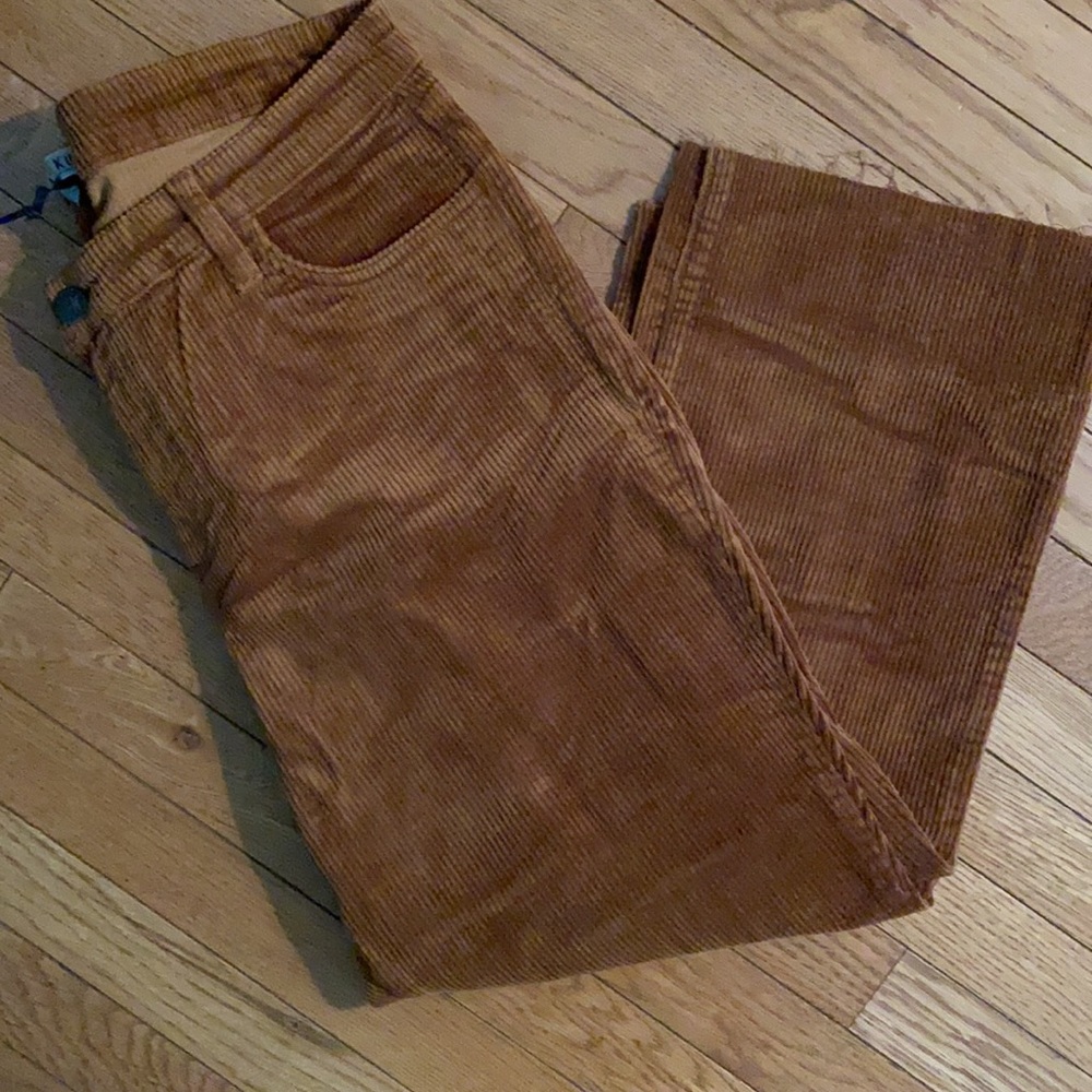 Kut From The Cloth Kelsey Ankle Flare Raw Hem Corduroy jeans/Cognac - Picture 5 of 8